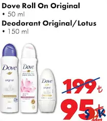 DOVE ROLL-ON ORİGİNAL 50 ML/DEODORANT ORİGİNAL/LOTUS DOVE ROLL-ON ORİGİNAL 50 ML/DEODORANT ORİGİNAL/LOTUS